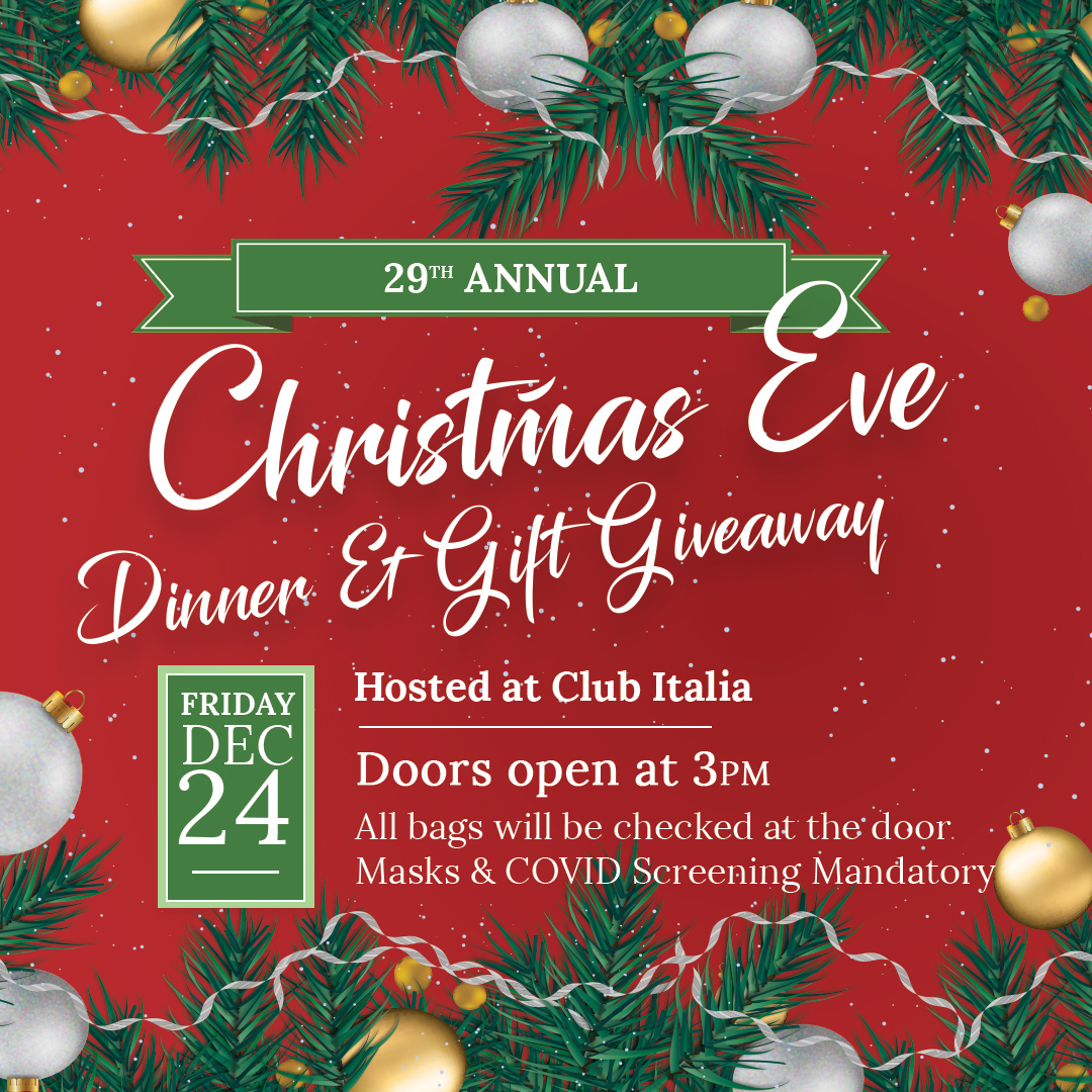 29th Annual Christmas Eve Dinner & Gift Giveaway